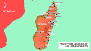 Map shows priority sites for Lemur conservation