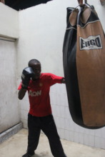 Tom training in the Boxing Gym