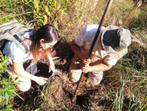 Soil collection with producer Joao