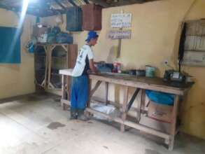 Nursery apprentice in the toolshed