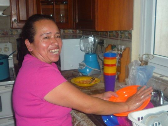 Moma Sonia hard at work in the kitchen