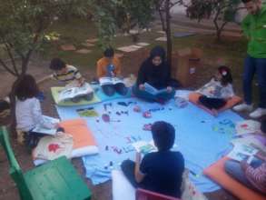 YUVA Refugee Children using the education kits