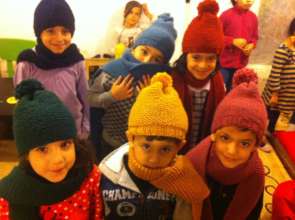 Syrian refugee Kids with finished products