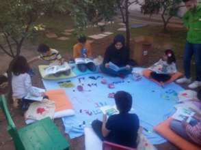 Story book time at Yuva community center