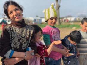 Children in one of the camps in Izmir