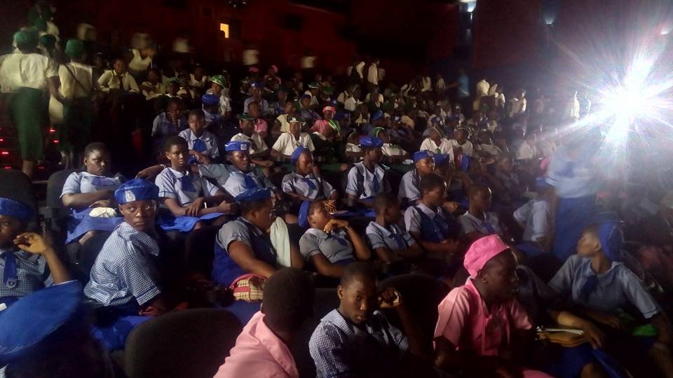Students in cinema to watch He Named Me Malala