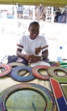 Angelina selling items at the Craftfair