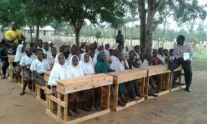 Schooldesks for school at Samburu