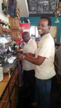 Yona at Kokos restaurant during his internship