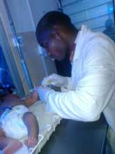 Solomon at work at the hospital