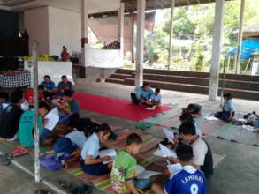 First semester exams at the evacuation camp