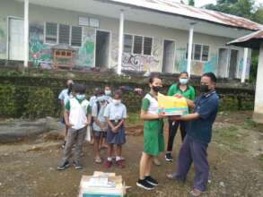 All students were given new books, pens, etc