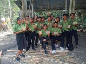 Proud Students with Their Bamboo Pencil Cases