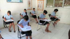 Pengalusan elementary students studying at school