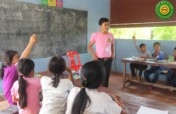 Provide a year of education for 150 Khmer children