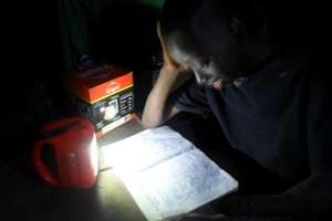 Solar lights help kids study at night