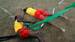 Competitors collapse at end of women's 1500m.