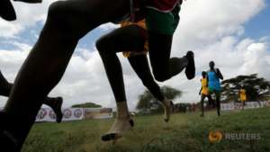 Maasai athletes competing in 800m with no shoes.