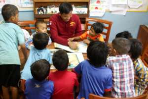 story time in the library