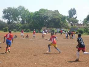 Girls Playing football