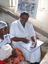 Patient Being Regisered for Mobile Health Clinic