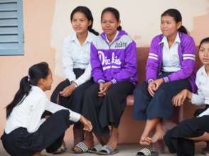 Girls having group discussion