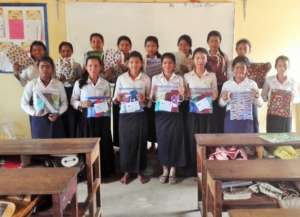 Girls Receive Sanitary Pads