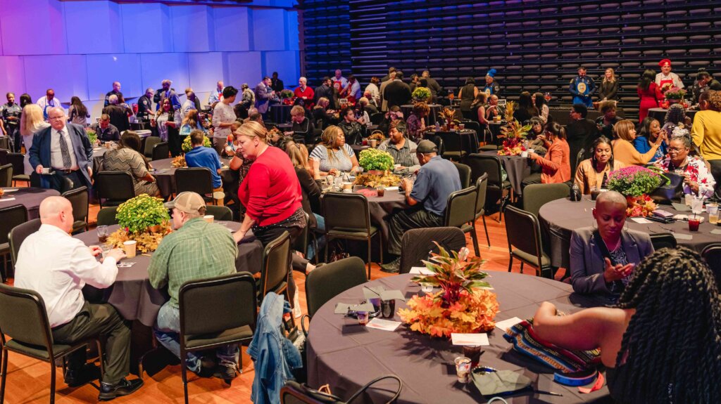 Attendees enjoying TYC's Chiefs Cooking for Kids!