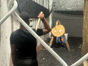 Having Fun Axe Throwing!