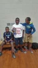Hanging out with his wrestling buddies.