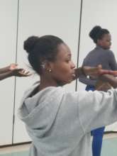 Marie is teaching an urban African dance style.