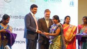 Receiving an Award from Local Government Officials