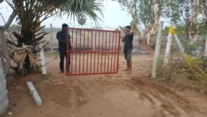 The entrance gate enhances security