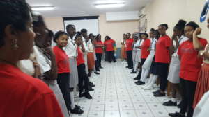 Chicago and Grenadian girls at work