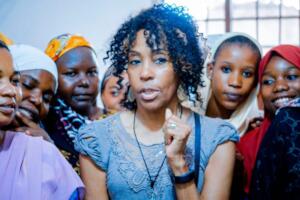 Ms. Penn in Dar, Tanzania working with young women