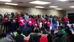 Global Girls participants on stage