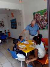IBO President at Centre Pinocchio canteen