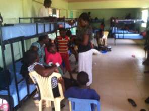 Parents visiting students at the new school