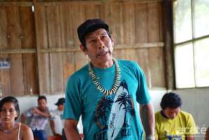 Matses elder Romulo addressing May meeting