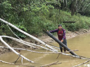 Petroleum drill pipe found by Matses survey team