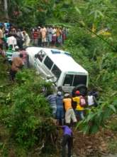 Villagers recovering the ambulance