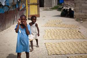 Children forced to eat clay cookies (made of mud)