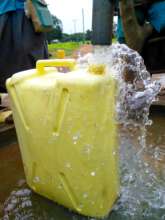 Strong water flow at Atar Primary School