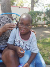 Sandley with his new glasses