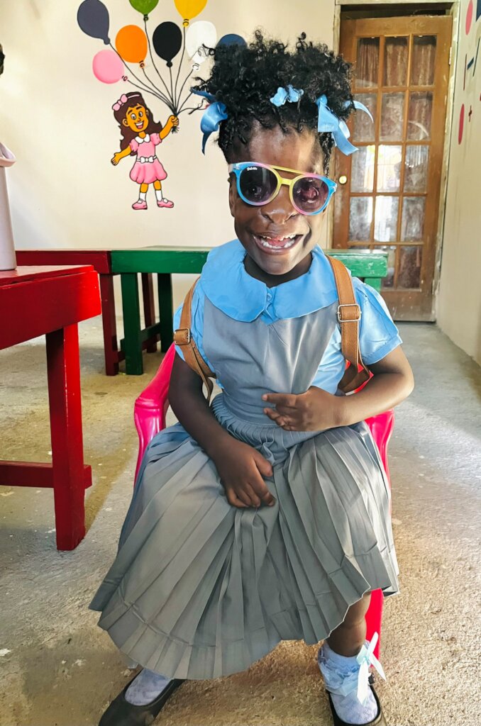 Katie Grace on her first day of school.