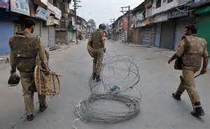 A street in Srinagar Kashmir Post July - Sept 2016