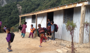Children in front of the Mini School