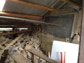 Collapsed school from earthquake