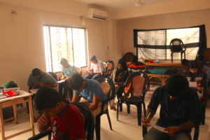 Volunteers taking their First Responder exams