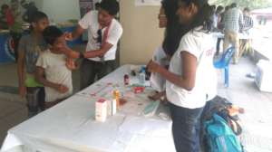 Treating kids during a cricket match